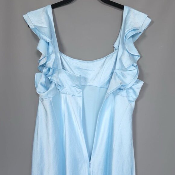 NWT Madewell Maxi Slip Dress Size 8 Flutter Sleeve Clarity‎ Baby Blue NP137 - Picture 11 of 13
